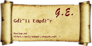 Gáli Edgár névjegykártya